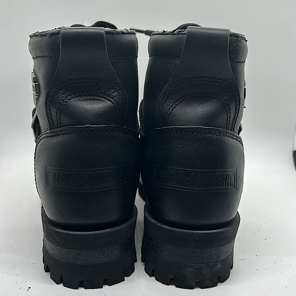 Harley-Davidson Sexy Black Leather Lace Up Moto Boots Shoes **Size 7** 🔥🔥 - Picture 8 of 11